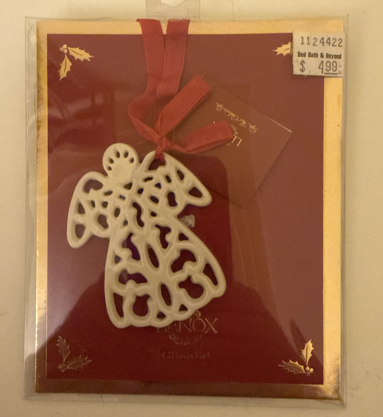LENOX Charms PIERCED ANGEL Ornament or Charm 2.5” Porcelain Vintage ~ NIP NEW