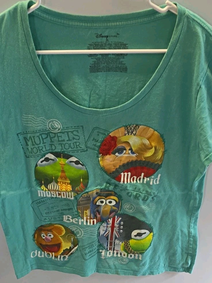 Disney Store The Muppets World Tour Teal Graphic T-Shirt Adult XL