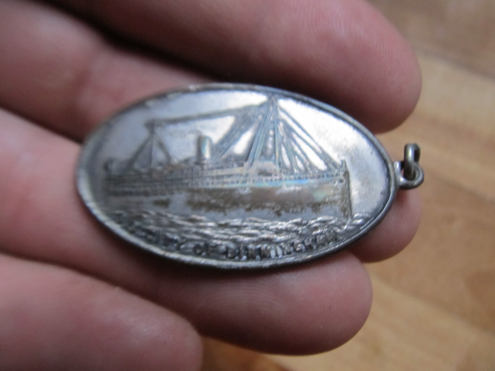 RARE Watch Fob, c1890, Savannah Steamship Line, City of Birmingham, Ship