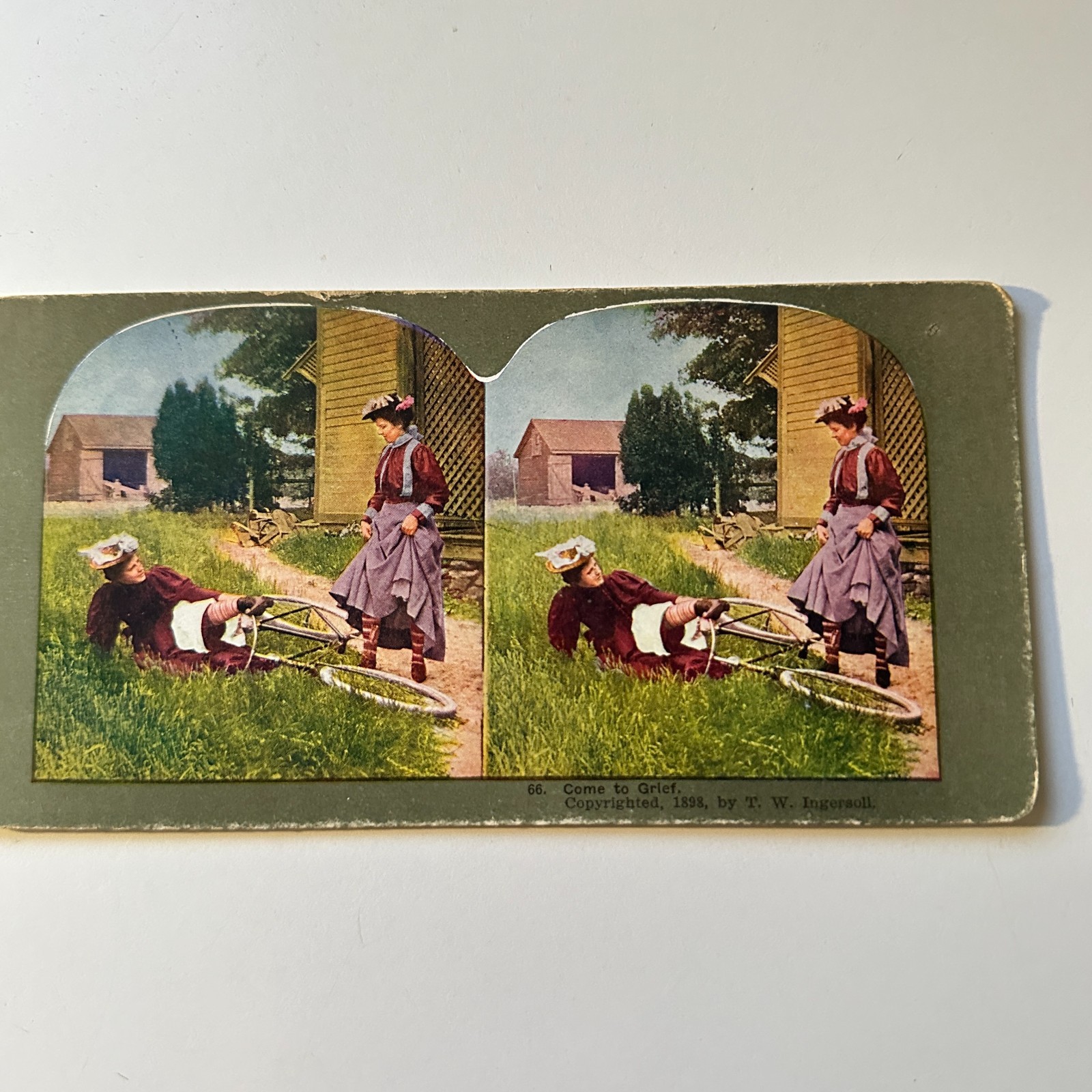 Come to Grief Antique Stereoview Card 5H6-4