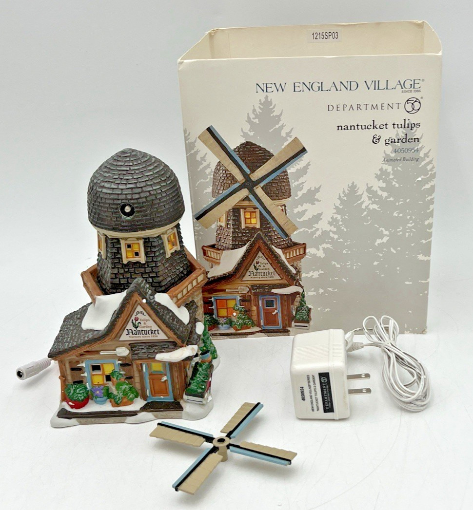 DEPARTMENT 56 NANTUCKET TULIPS & GARDEN 4040954 NEW ENGLAND VILLAGE WINDMILL