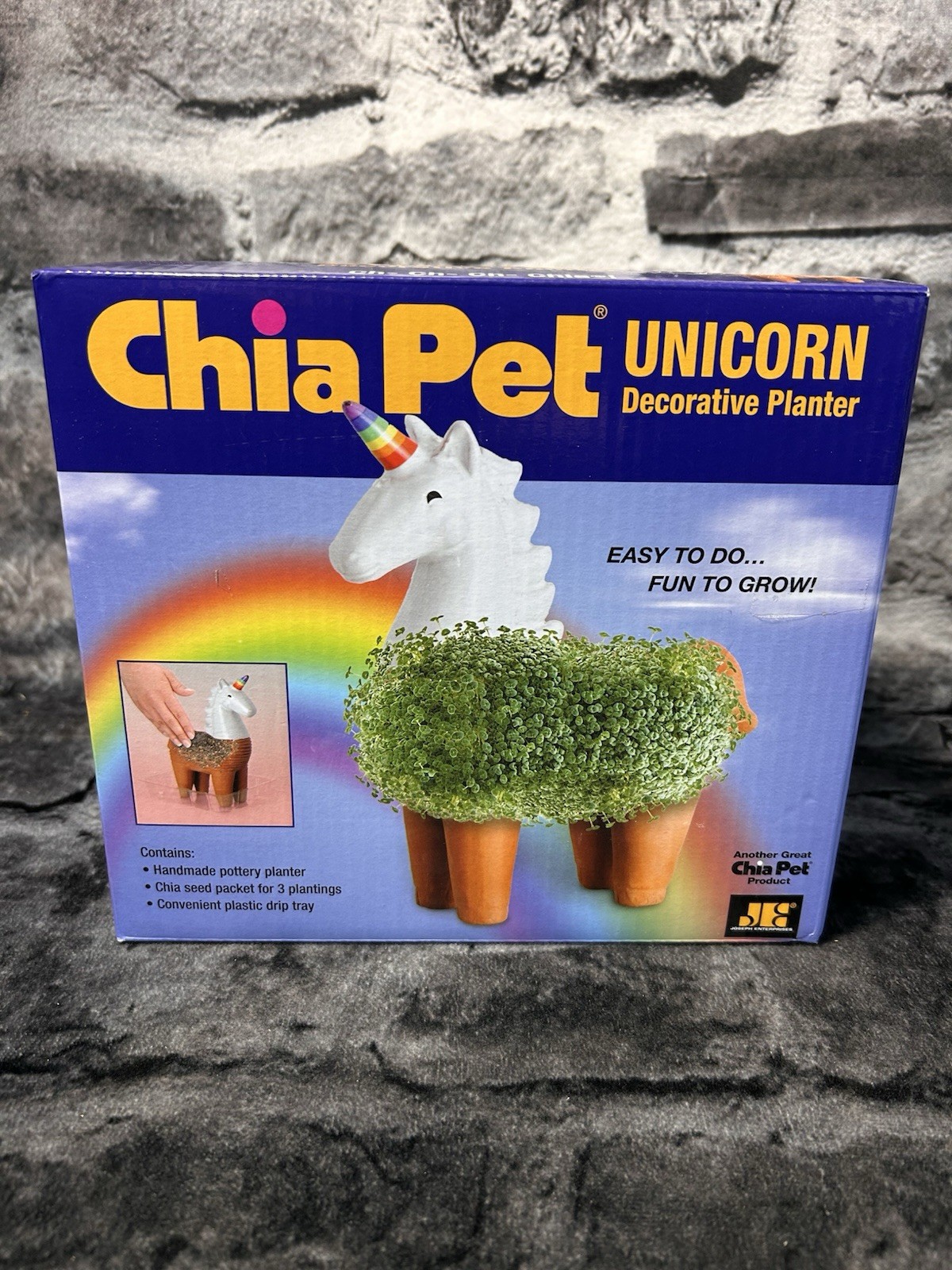 Unicorn Chia Pet Planter With Seeds And Drip Tray Fun Gift For All Ages NIB