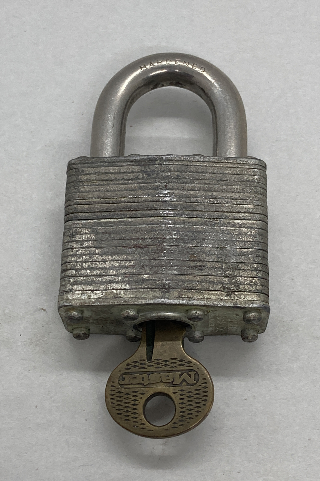 Vtg No. 1 MASTER LOCK Co. Milwaukee, WI ~ Pad Lock with Working Key 2.5”x1.625”
