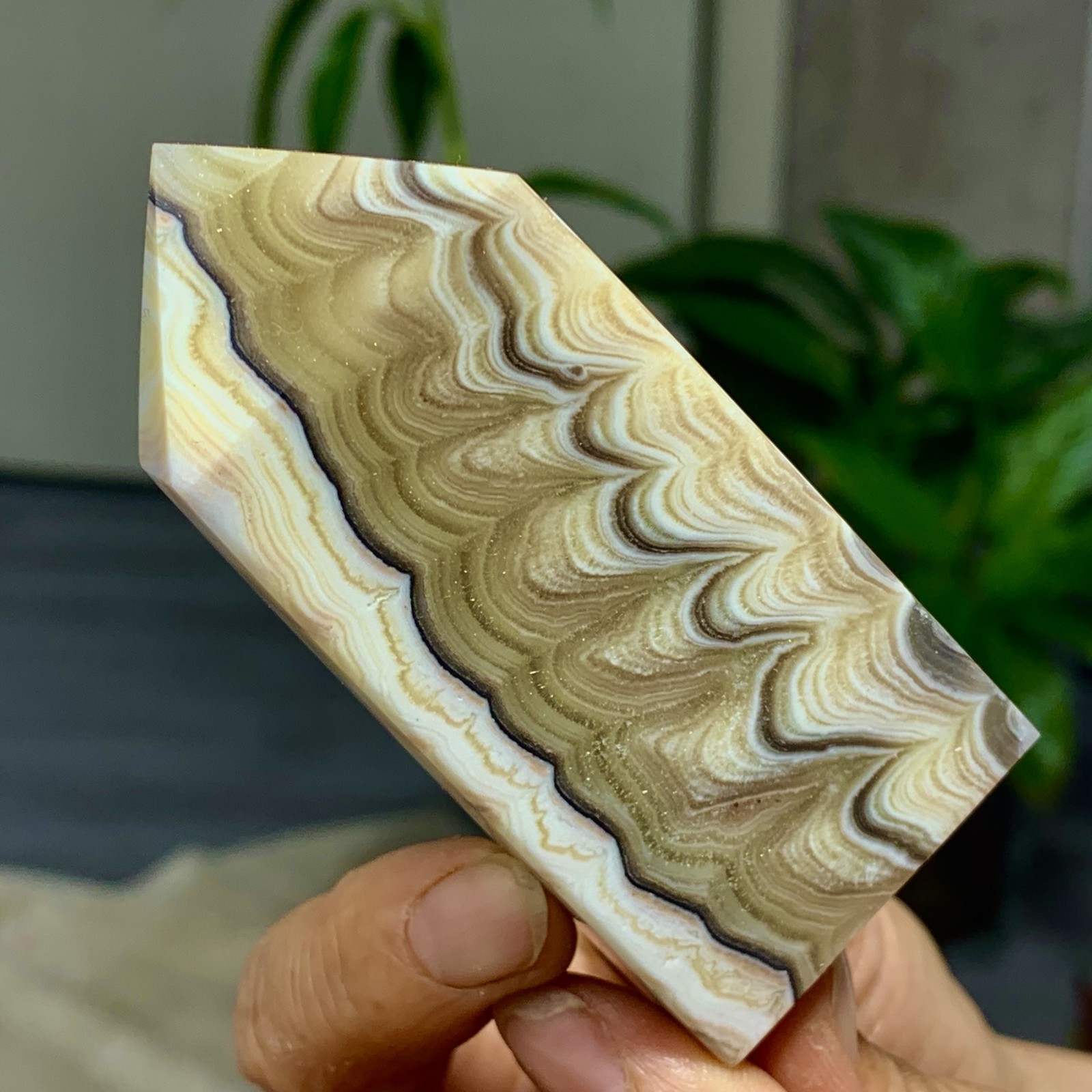 110G Beautiful Natural Chinese Polishing Limestone obelisk Stone Guohua-