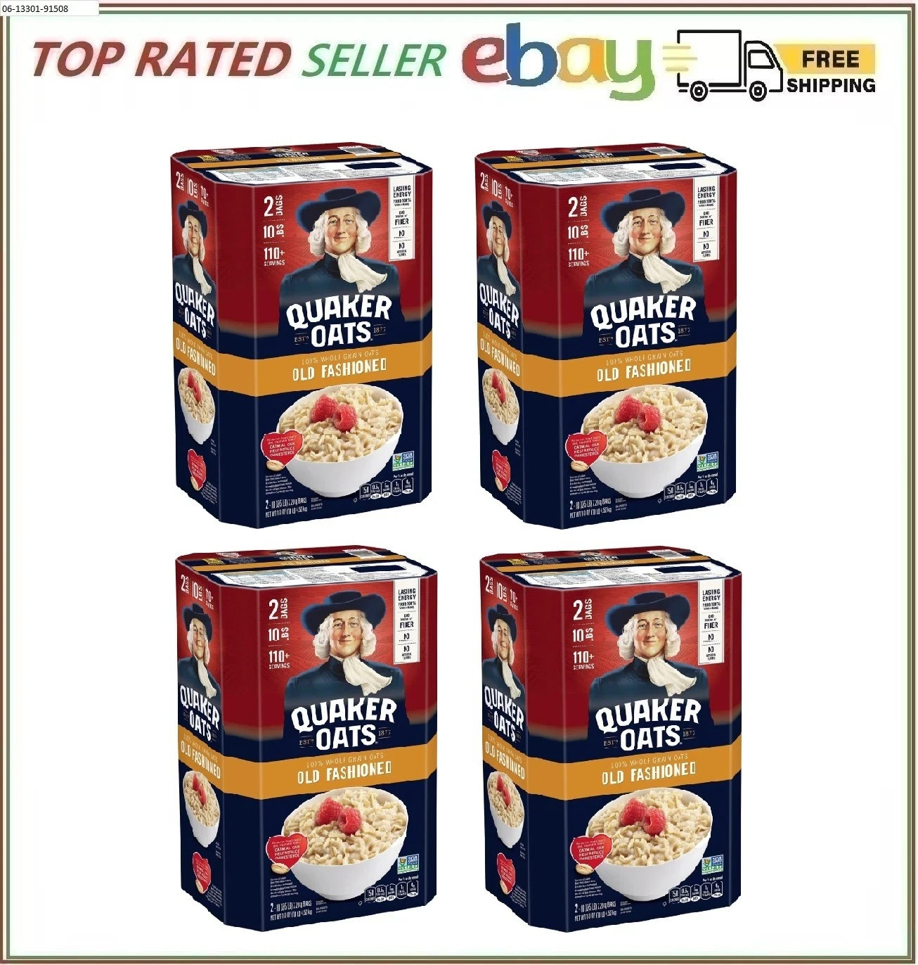 4 Pack - Quaker Old Fashioned Oats 160 oz., 2 pk.