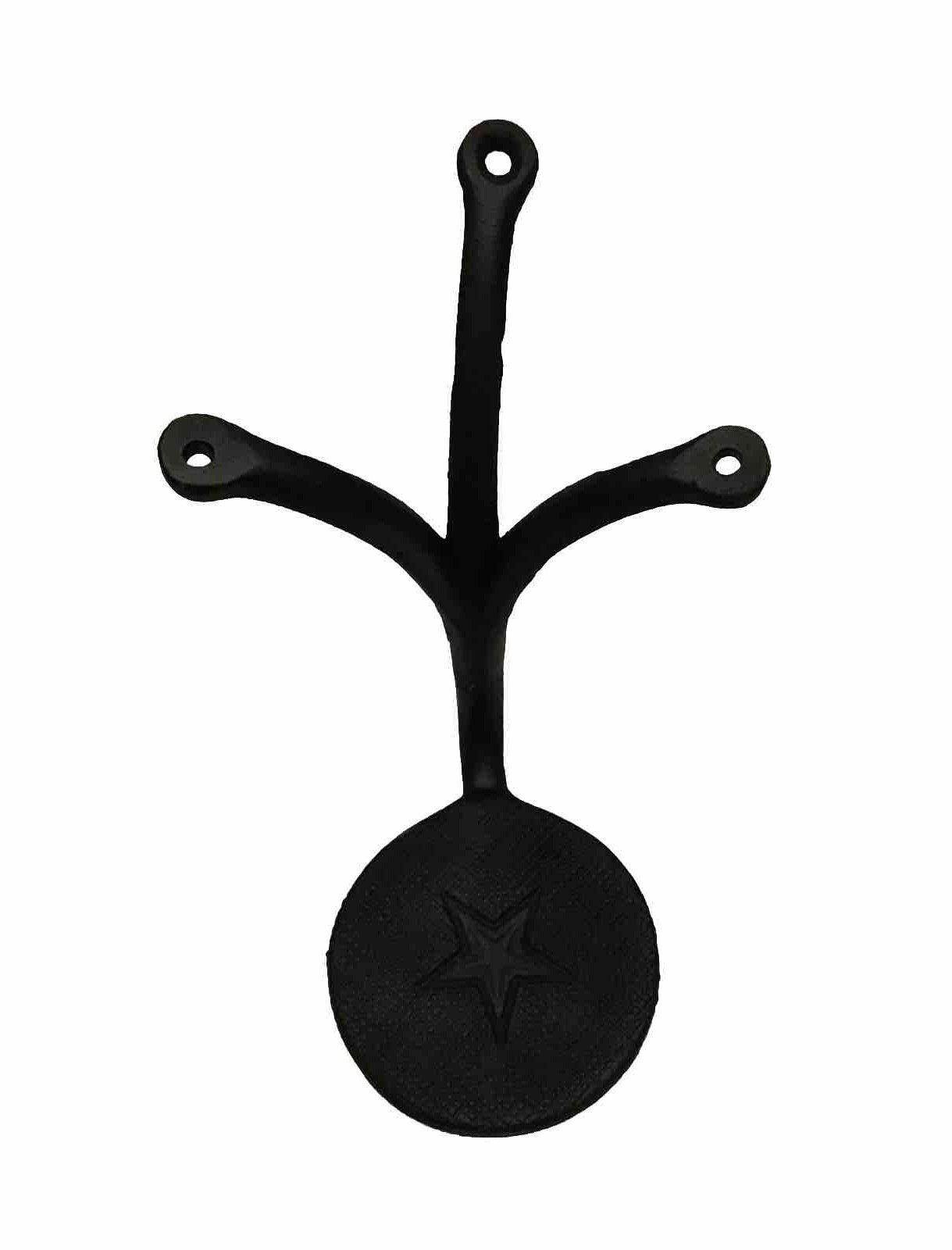 Antique Cast Iron Buggy Carriage Foot Step Plate Round 5 Point Star Textured