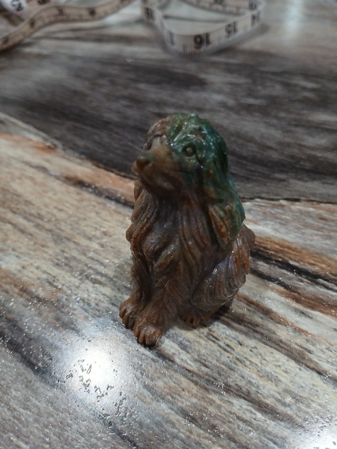 Carved Onyx Agate Stone Dog Miniature Figurine Statue Sculpture Mini