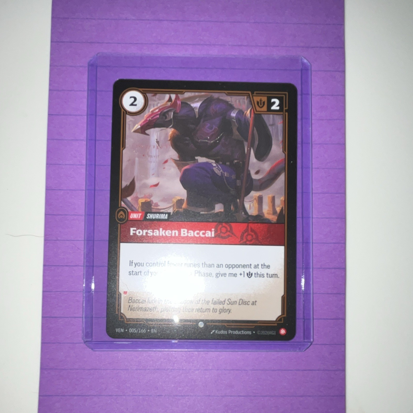 Riot Games Riftbound League of Legends Forsaken Baccai 005/166 EN 2024 Card