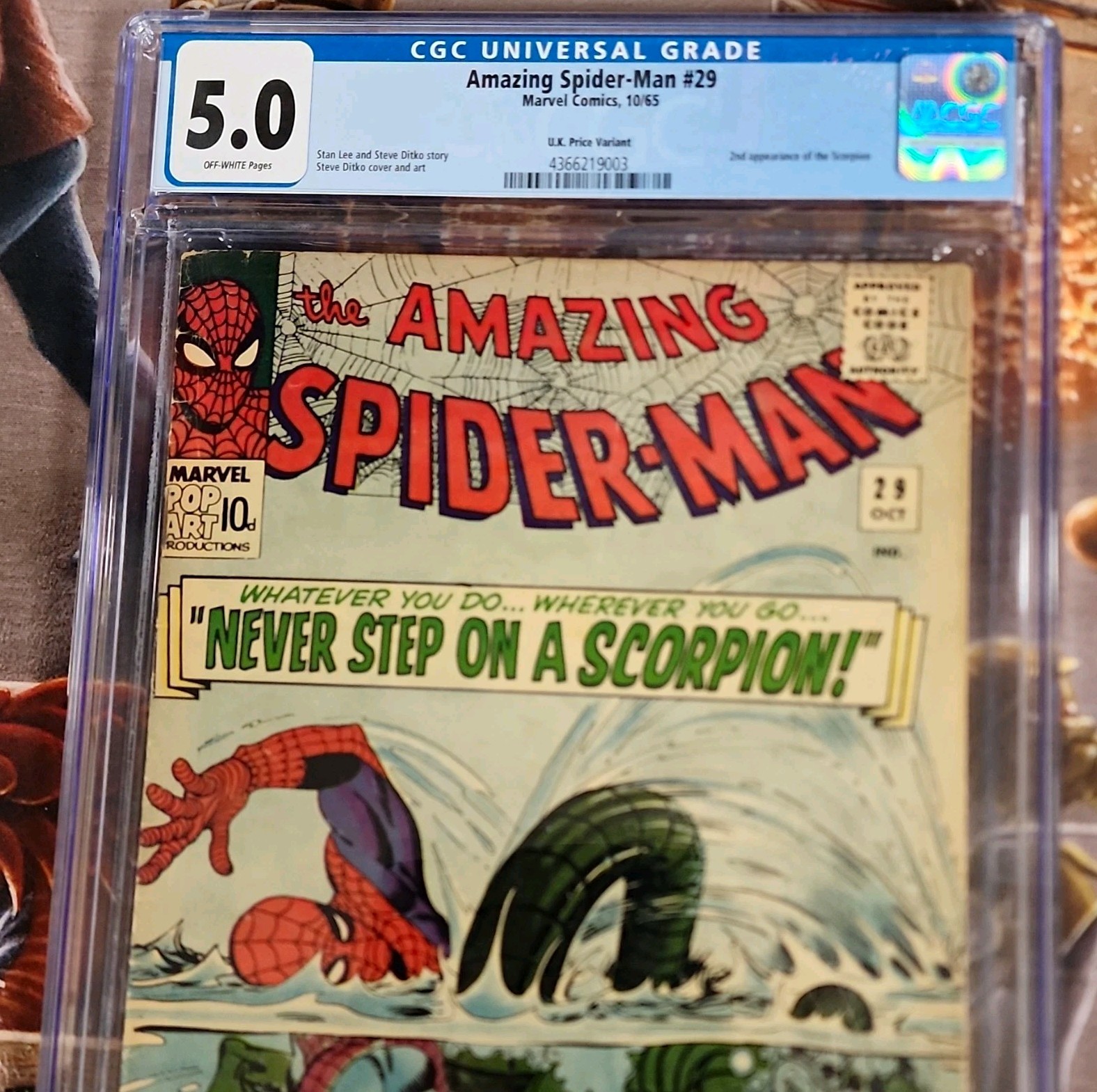 CGC 5.0 Marvel Amazing Spider-Man #29 (1965) UK Price Variant Off-White