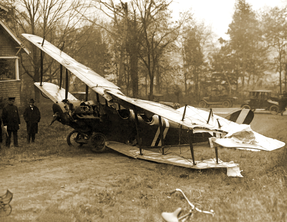 1917-1919 Crashed Airplane Old Photo 8.5\ 1917-1919 Crashed Airplane Old Photo 8.5\