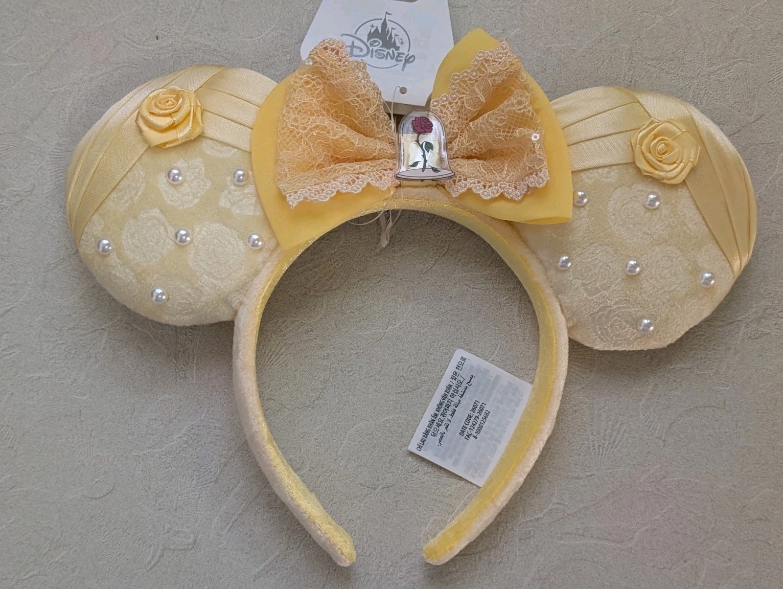 Disney Beauty and the Beast Princess Belle Pearl Rose Ears Headband New 2026