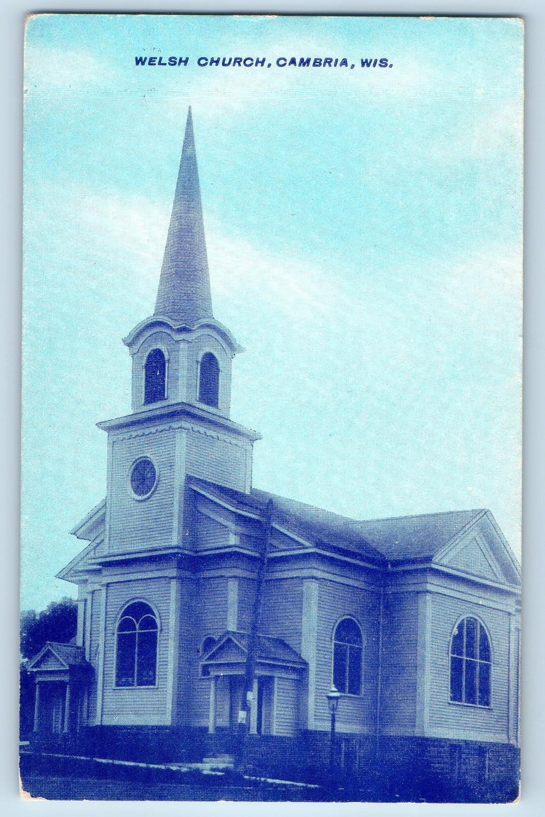 Cambria Wisconsin WI Postcard Welsh Church Exterior Roadside c1960's Vintage Cambria Wisconsin WI Postcard Welsh Church Exterior Roadside c1960's Vintage
