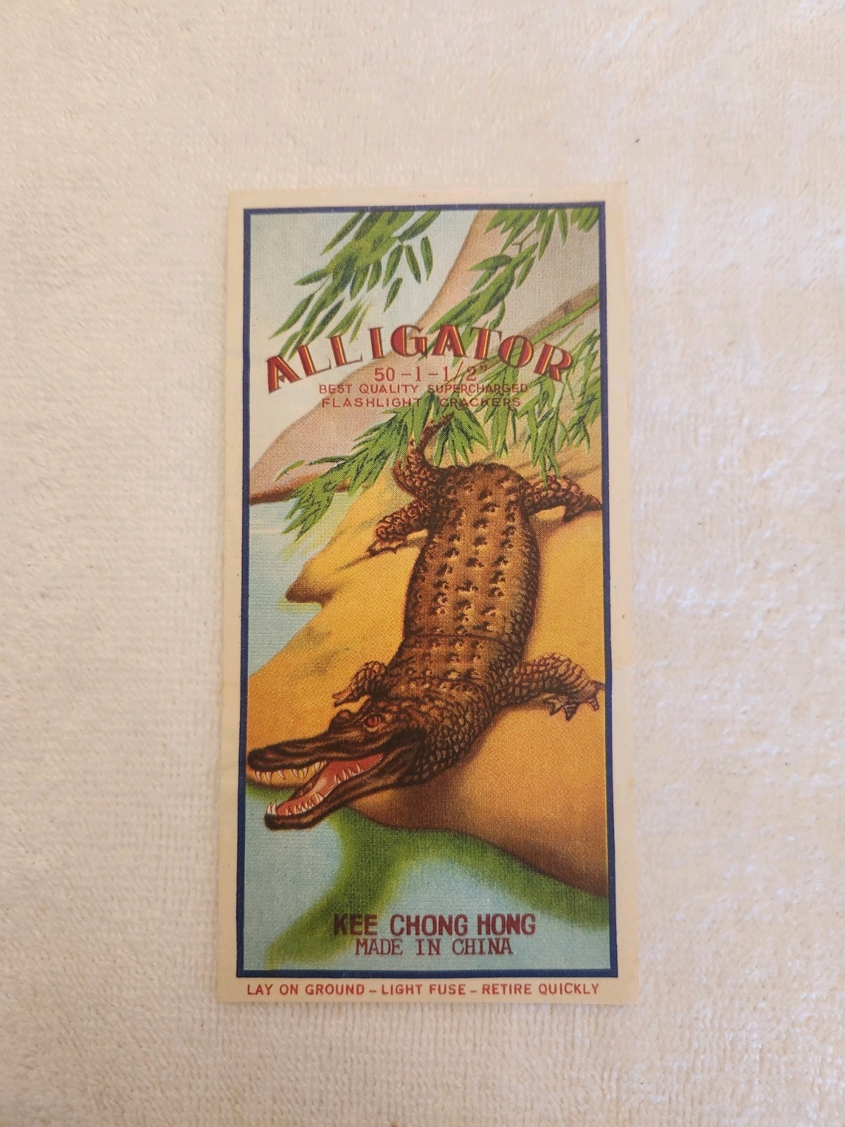 Vintage Firecracker Label ALLIGATOR 3 x 6