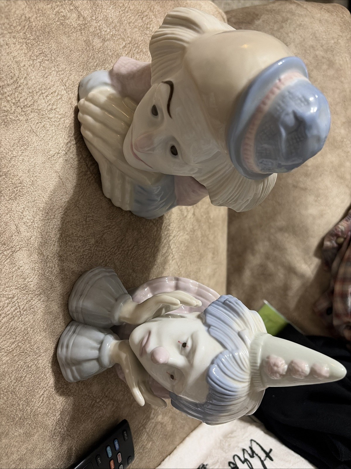  2 Vintage Porcelain Figural Pastel \