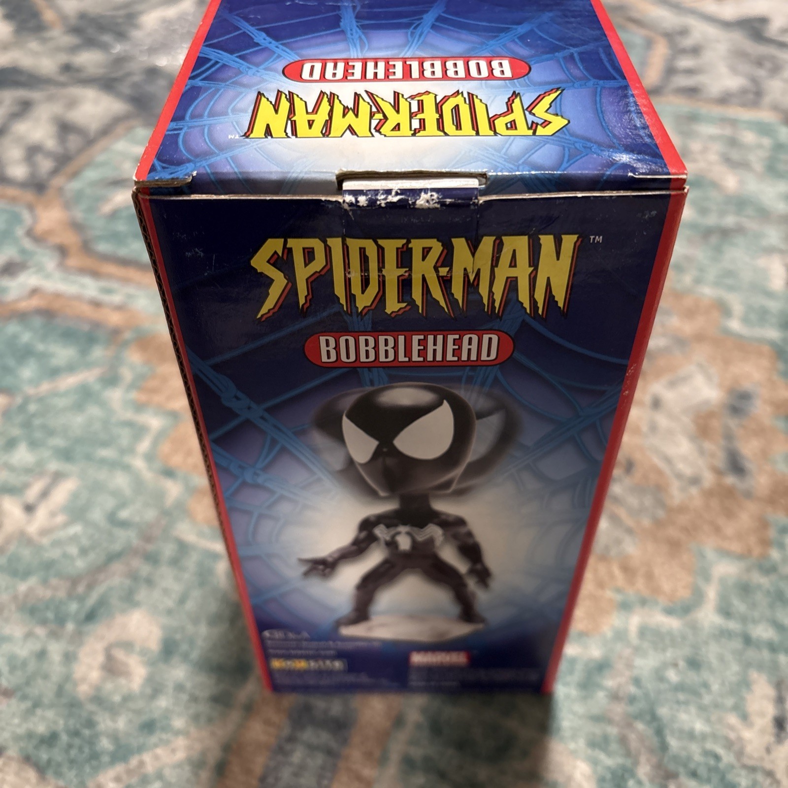 Vintage 2002 Spider-Man Bobblehead Black Symbiote Suit Marvel Figure NIB
