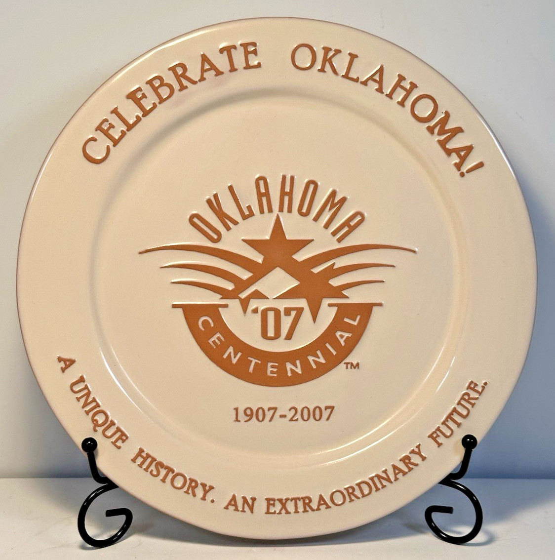 Frankoma 2007 Celebrate Oklahoma Centennial Plate 10 5/8 Frankoma 2007 Celebrate Oklahoma Centennial Plate 10 5/8