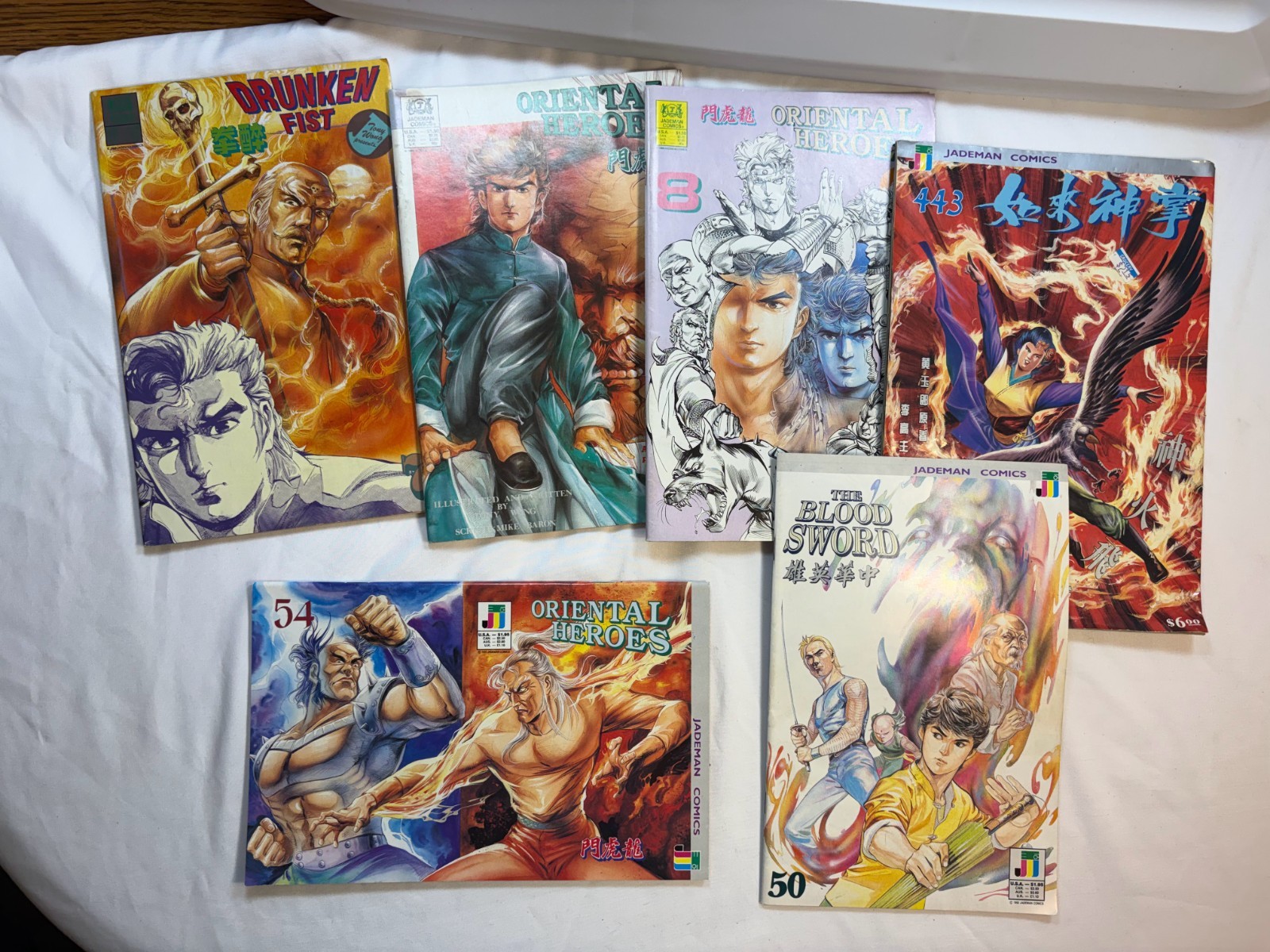 Oriental Heroes The Blood Sword Jademan Comics Lot of 6 Books Drunken Fist Fair
