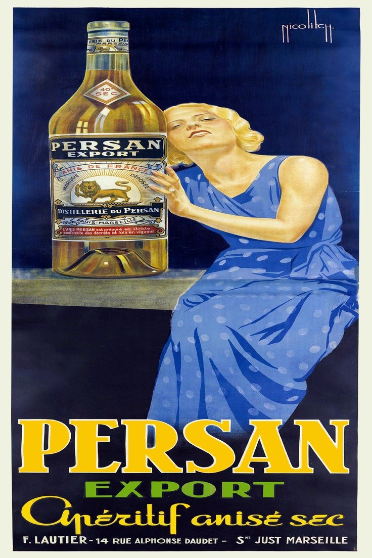 🇫🇷 Vintage Persan Export Aperitif Poster - 24x36” Hi-Res💎 Print 200GSM Paper