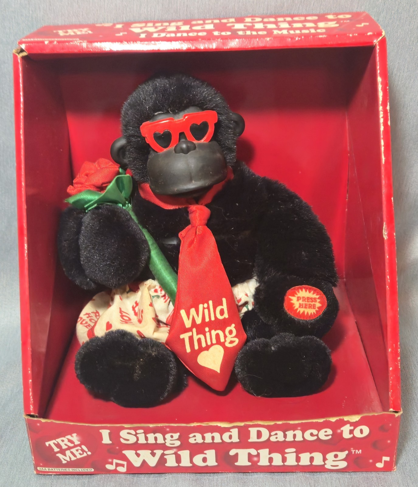 Vintage Dandee International Suning Dancing Valentine's Bear Tested Works NIB 