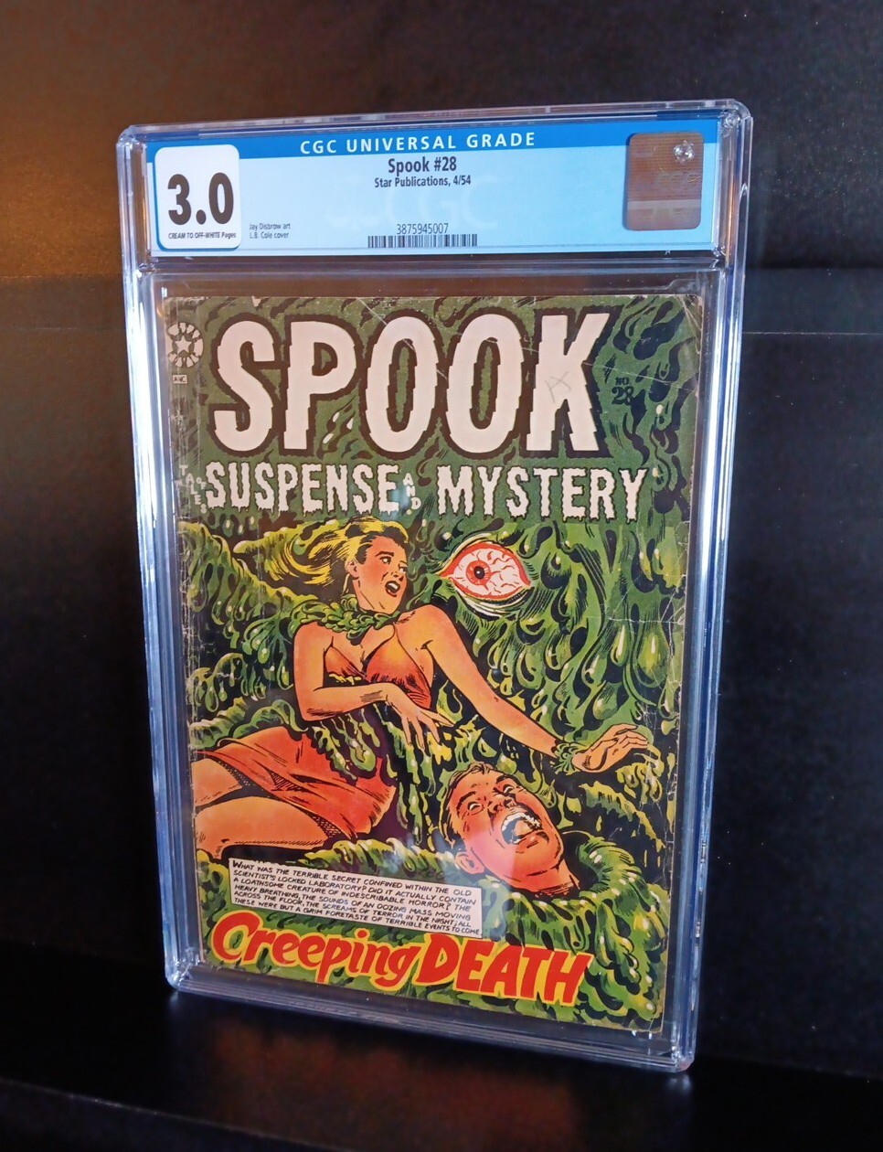 SPOOK #28 CGC 3.0 1954 L.B COLE EYEBALL HORROR RULAH GOOD GIRL ART STAR PRE CODE SPOOK #28 CGC 3.0 1954 L.B COLE EYEBALL HORROR RULAH GOOD GIRL ART STAR PRE CODE