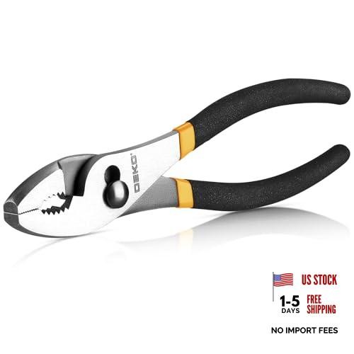 8-inch Slip Joint Pliers with Ergonomic Rubber Grip Handle - Rust 8 Inch