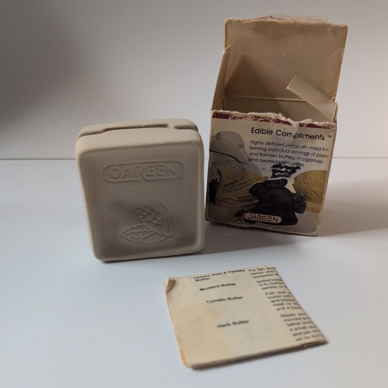 Vintage Jareen Edible Compliments Butter/Chocolate Ceramic Mold - Corn