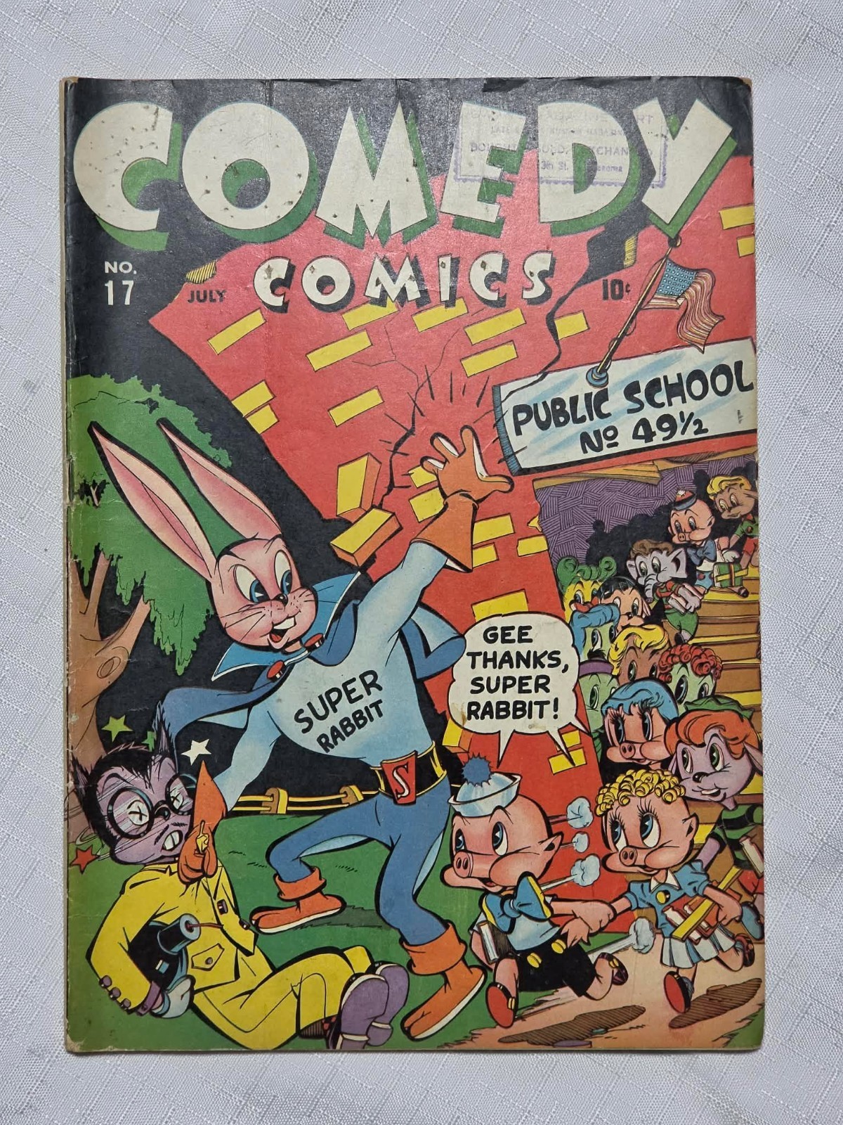RARE Comedy Comics #17 July 1943 Timely Marvel Golden Age Super Rabbit Rare 10c