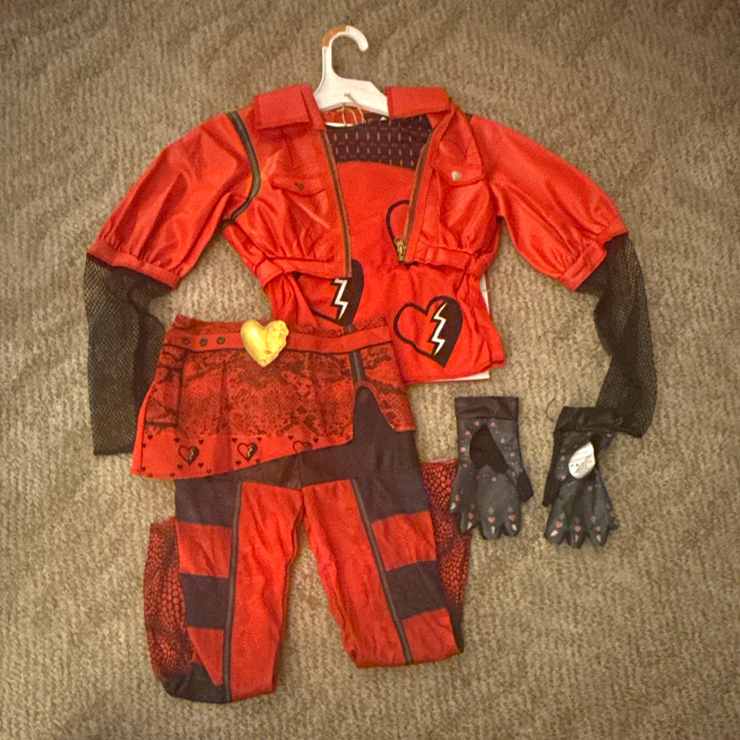 Disguise Disney Descendants Red Child Girl Costume Jacket Pants Gloves Size S