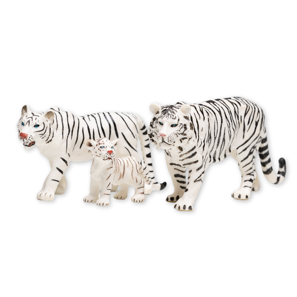 ZAGA Toys White Bengal Tigers and Cub, Realistic Animals for Hands on Play