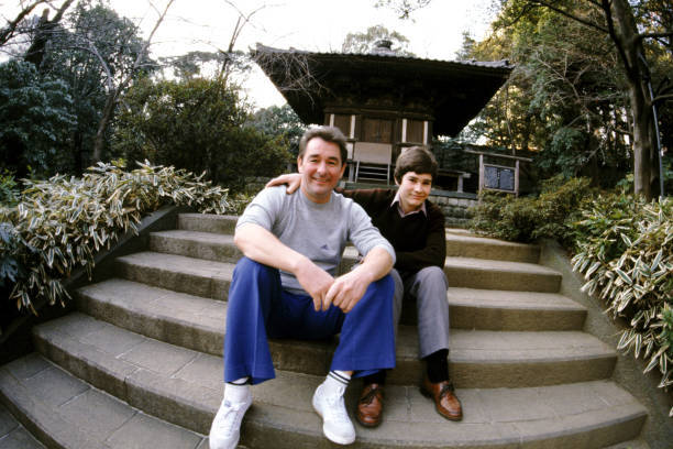 Nottingham Forest manager Brian Clough sits with his son Nigel 1981 Old Photo