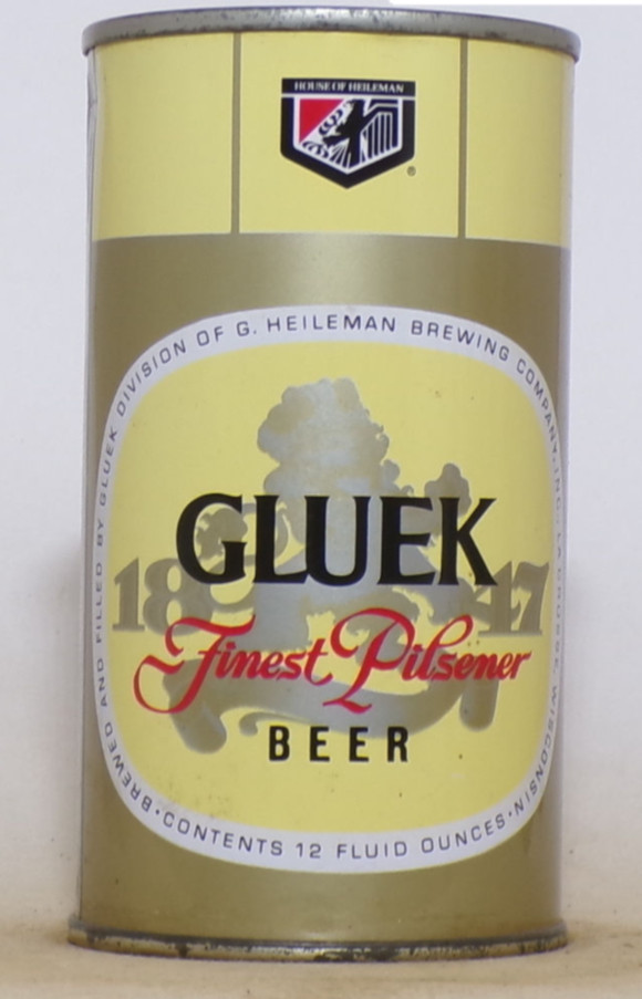 MINTY Gluek Finest Pilsener Flat Top Beer Can~G. Heileman~Lacrosse, Wisconsin