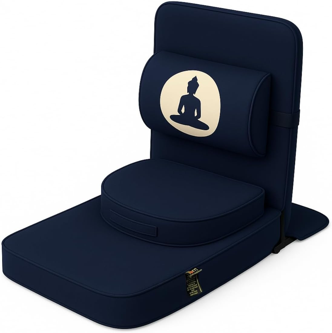 4-In-1 Folding Buddha Chair – Ergonomic Yoga Seat with Half-Moon Zafu, Detachabl