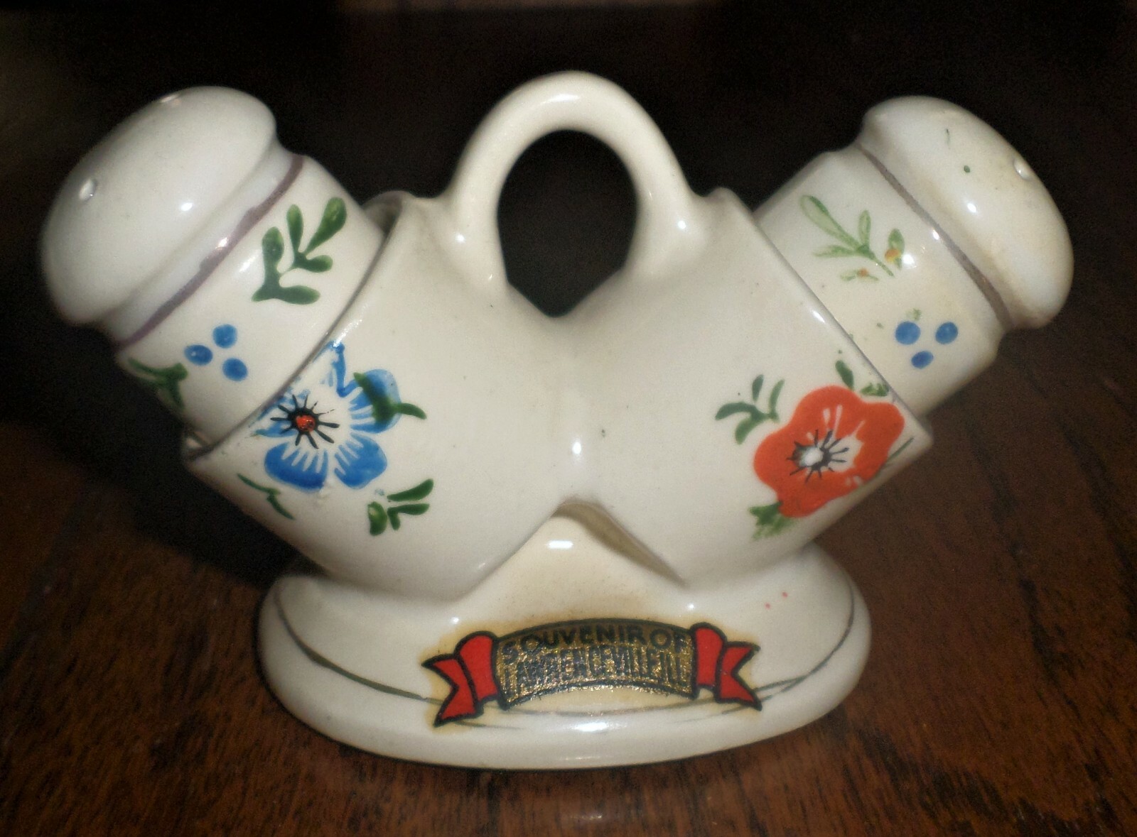 Vintage Occupied Japan 3 Piece Floral Salt & Pepper Shakers Lawrenceville ILL