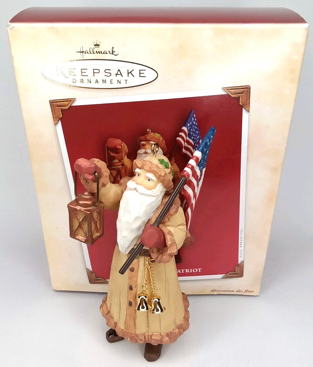 Vintage 2004 North Pole Patriot Hallmark Christmas Ornament With Original Box