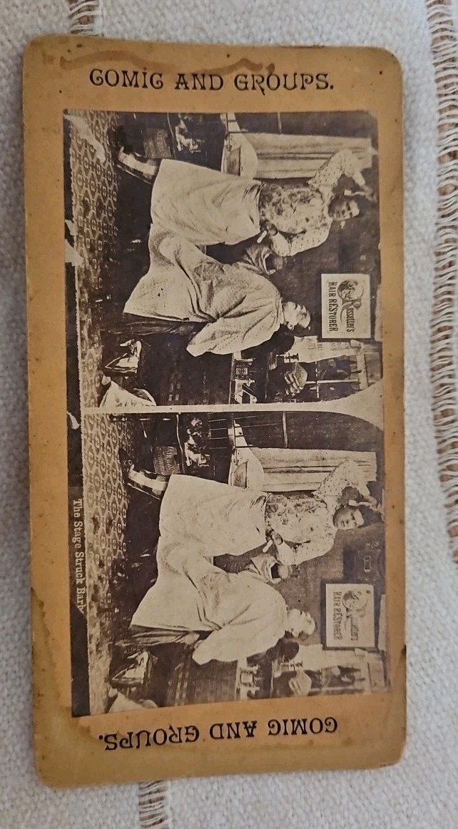 The Stage Struck Barber Early Genre Stereoview