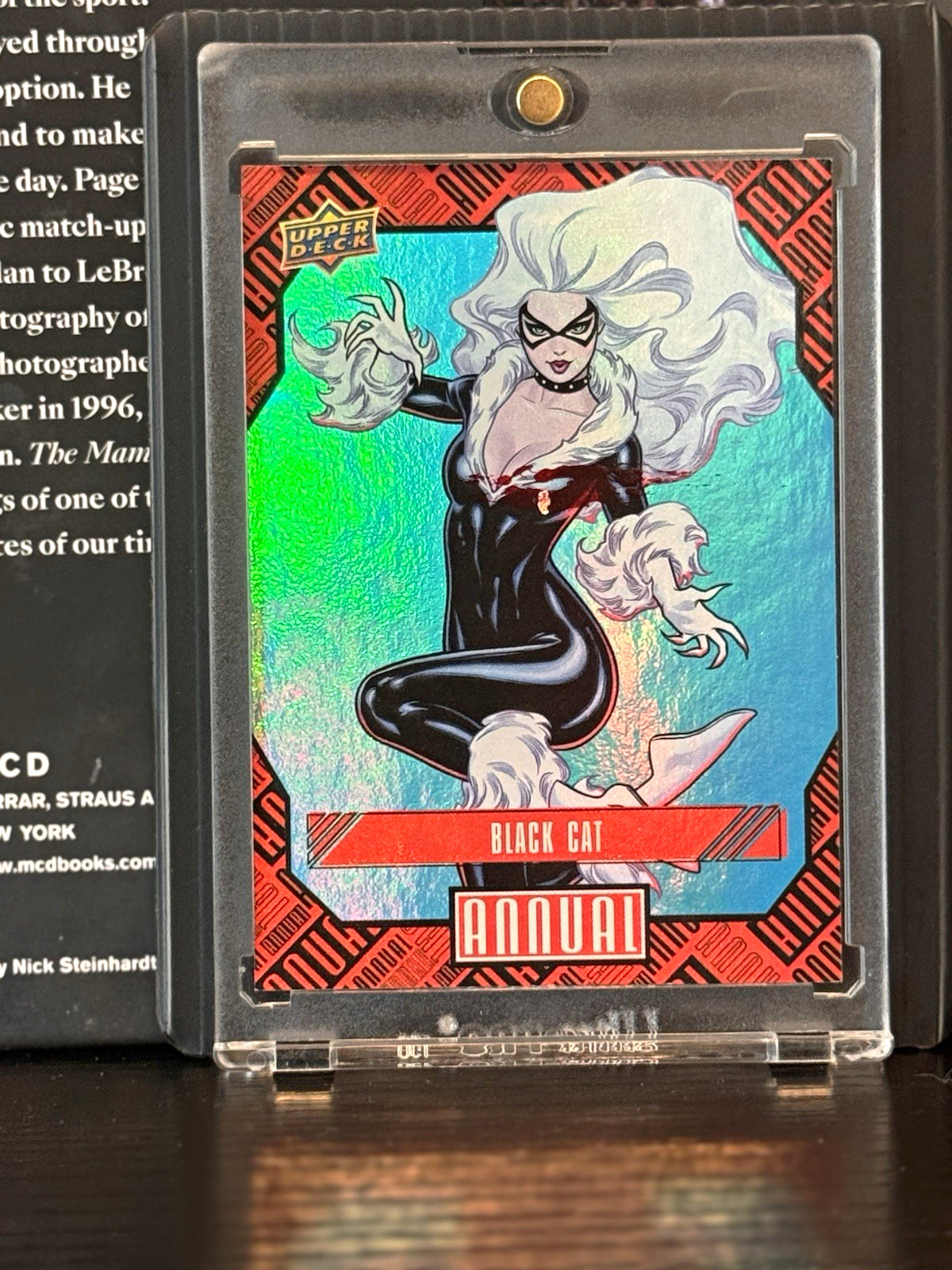 Error card Upper Deck 2023-24 Marvel Annual Black Cat Blue #4 Insert