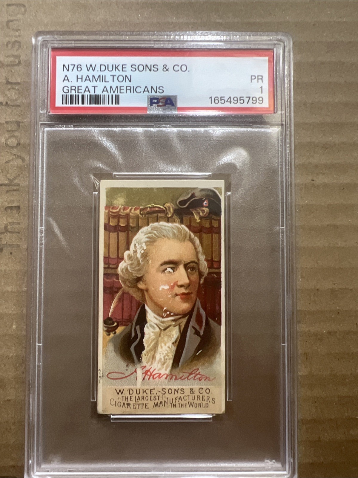 Alexander Hamilton 1888 N76 W Duke Sons & Co Great Americans Rookie Card PSA 2