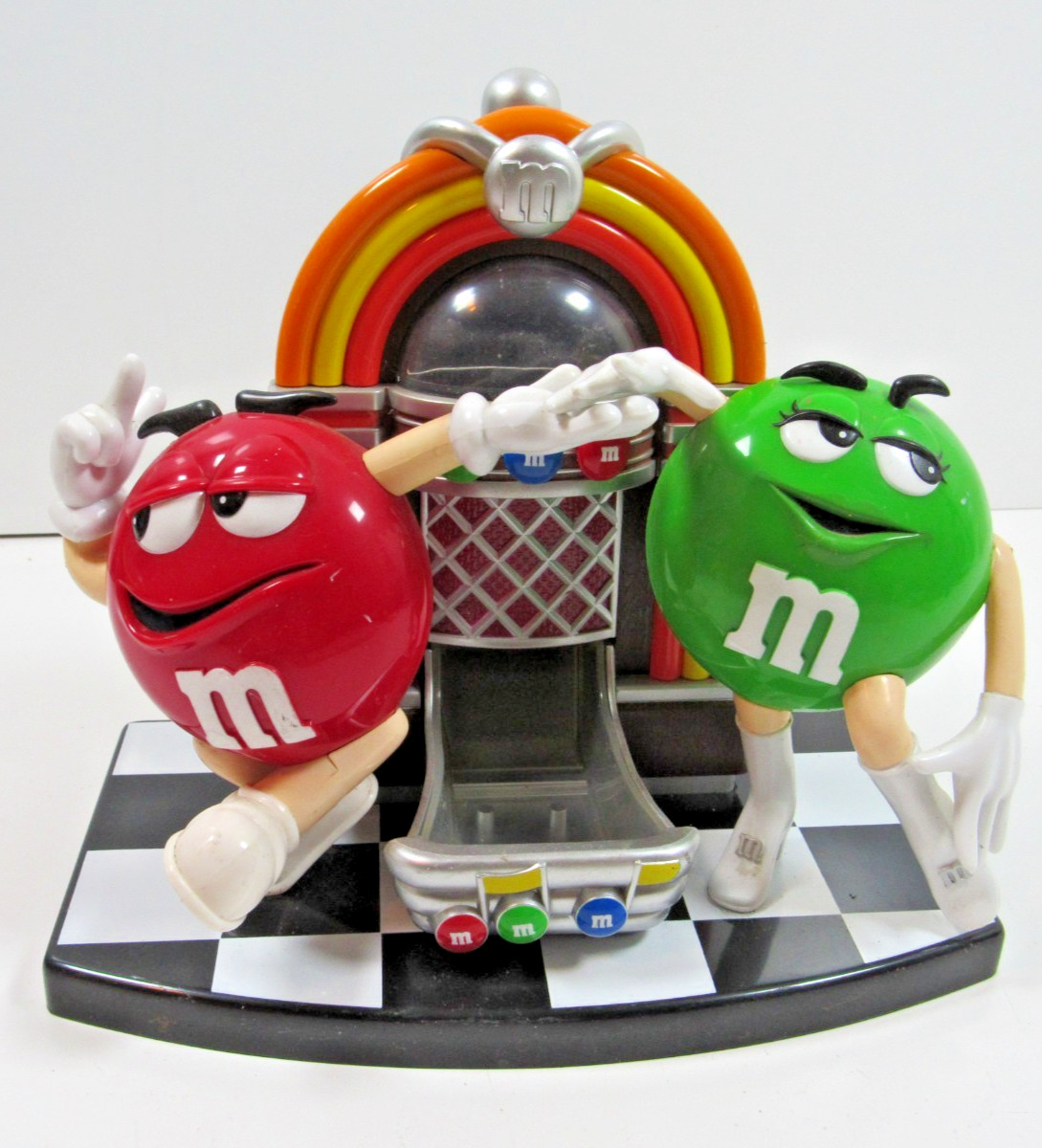 M&M\'s Rock \'N Roll Cafe Juke Box Red Green Figure MM\'s Candy Dispenser