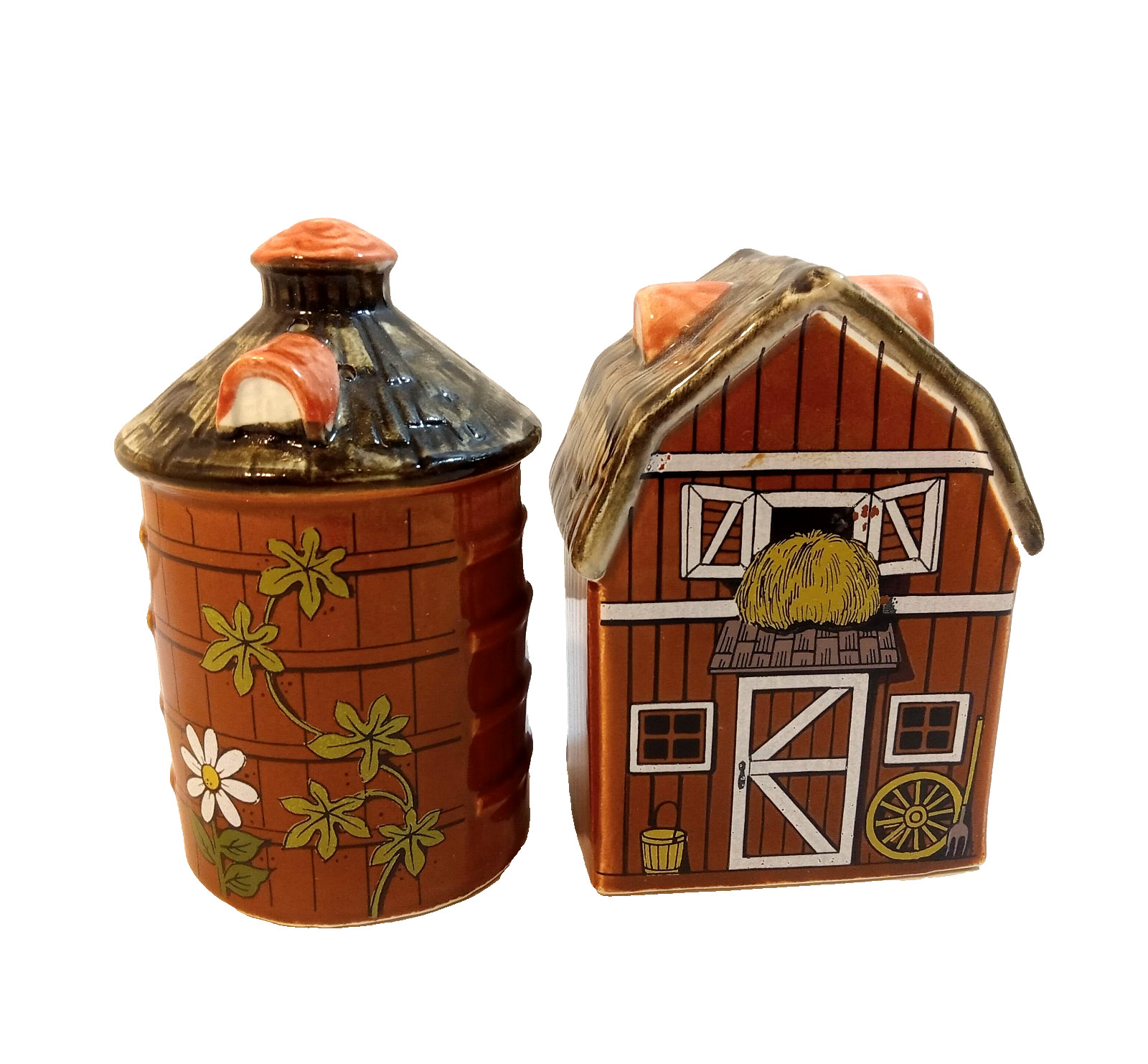 Enesco Ceramic Salt Pepper Shakers Brown \ Enesco Ceramic Salt Pepper Shakers Brown \