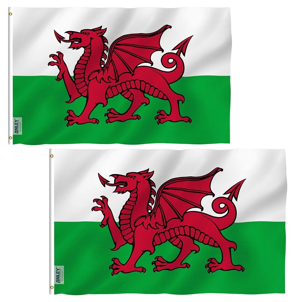 Anley 2 Pack Fly Breeze 3x5 Foot Wales Flag - Welsh National Flags Polyester Anley 2 Pack Fly Breeze 3x5 Foot Wales Flag - Welsh National Flags Polyester