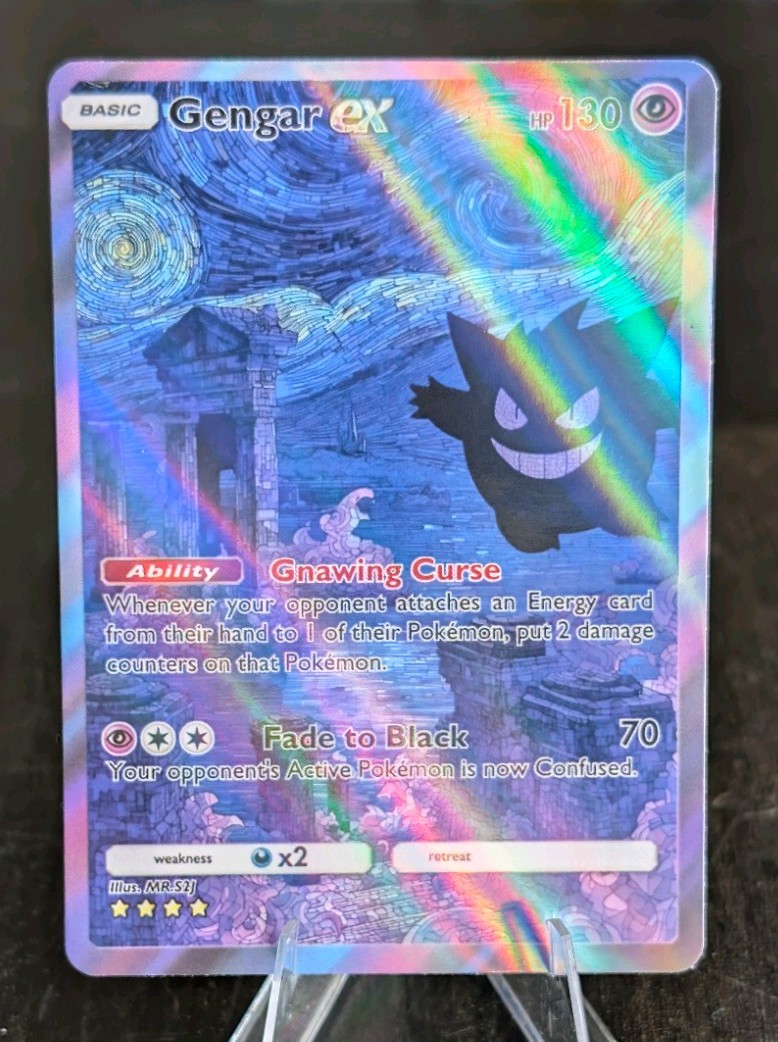 Gengar EX Non TCG Pokemon Custom Holo Trading Card See Photos