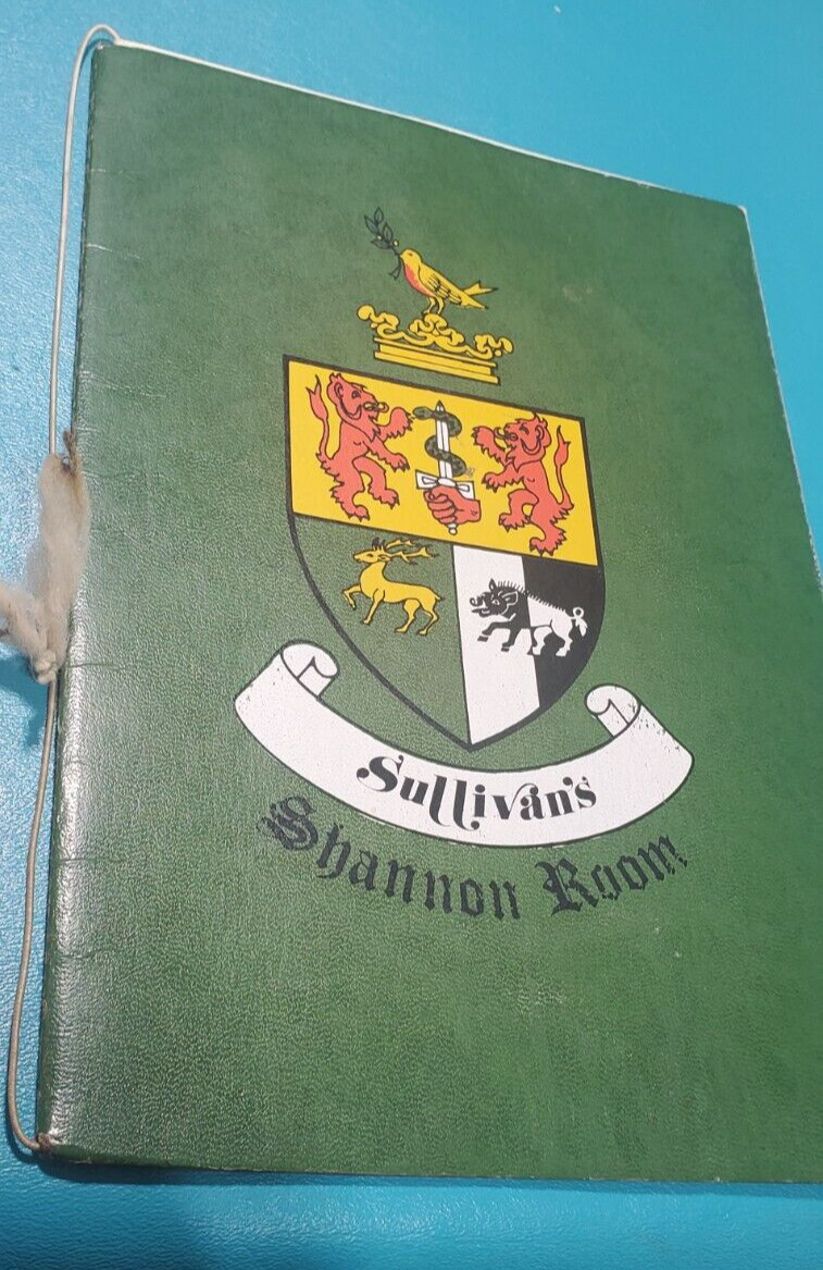 Vintage  Sullivan’s Shannon Room Restaurant Menu - Michigan Paddy\'s Pub