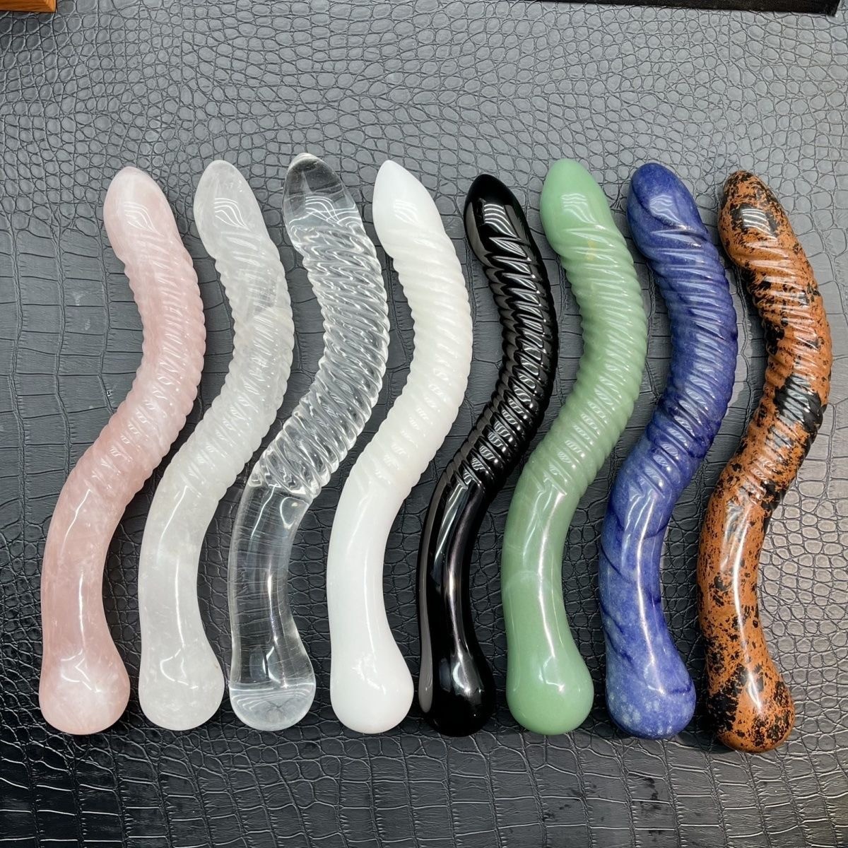 6PC Large Size Natural mixed Quartz Crystal Yoni Massage Stick Reiki gem decor