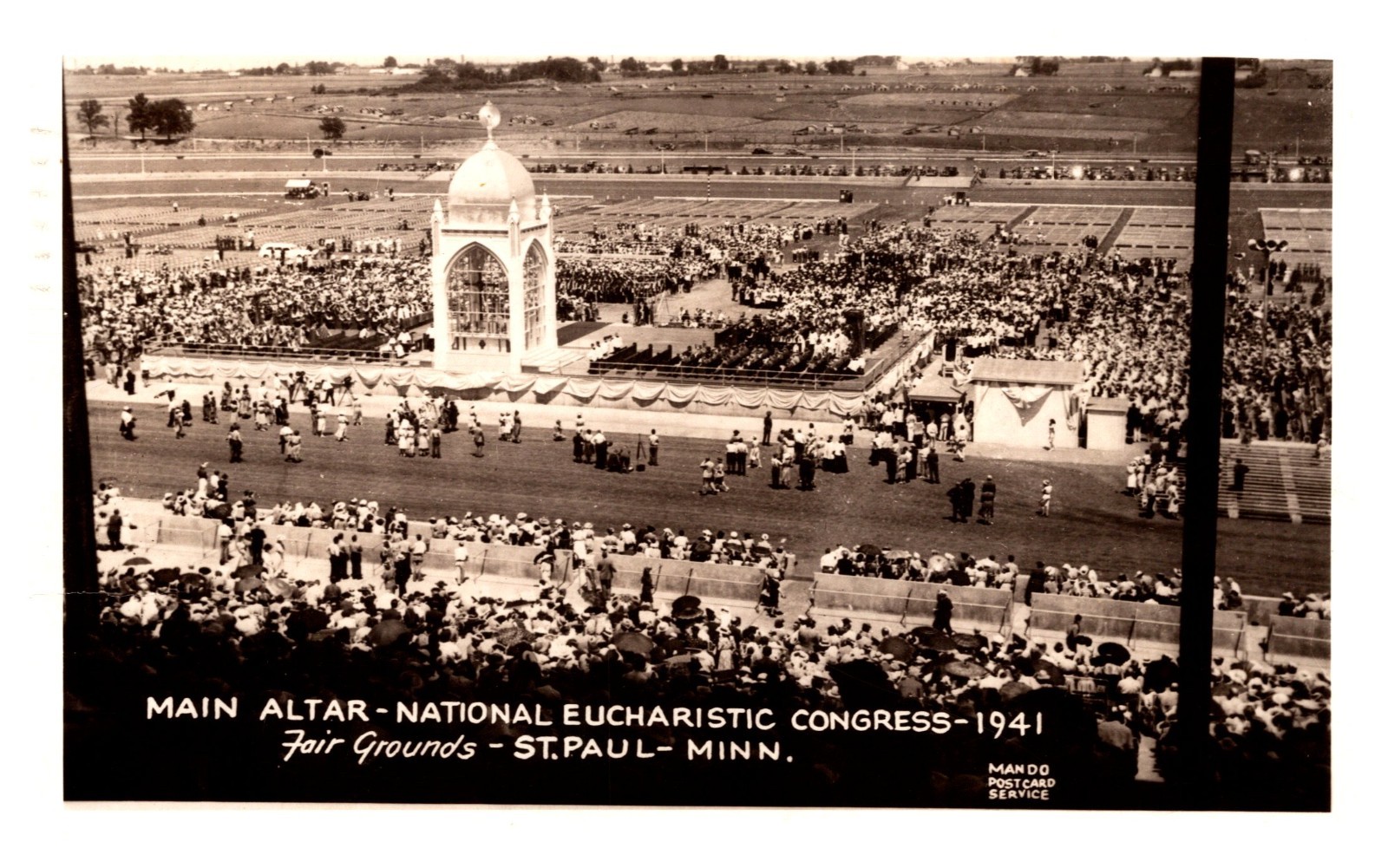 postcard Main Altar National Eucharistic Congress 1041 St. Paul Minn. RPPC B3070