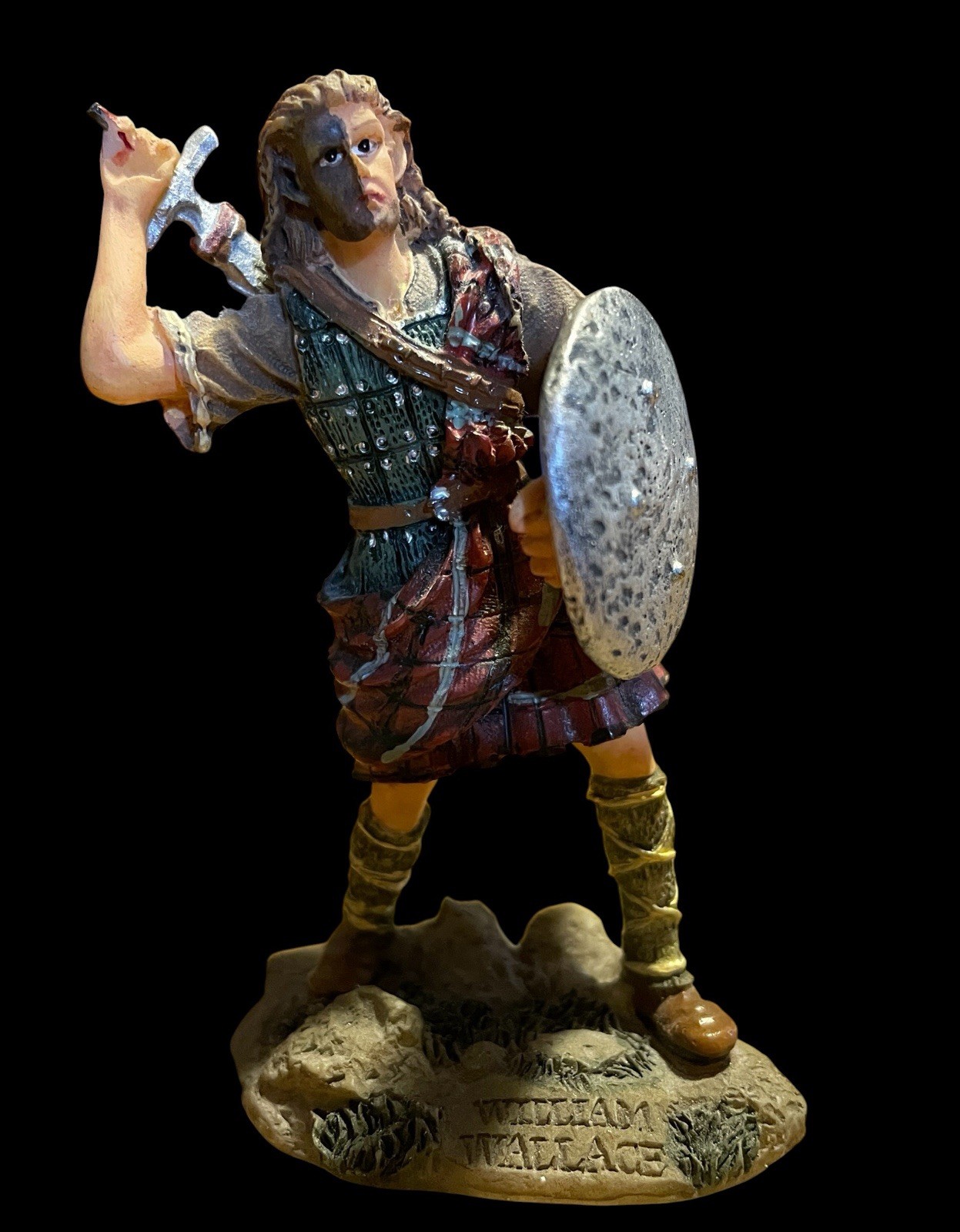 Sculptures William Wallace “Braveheart” Handmade Resin Figurine Scottish Hero 3”