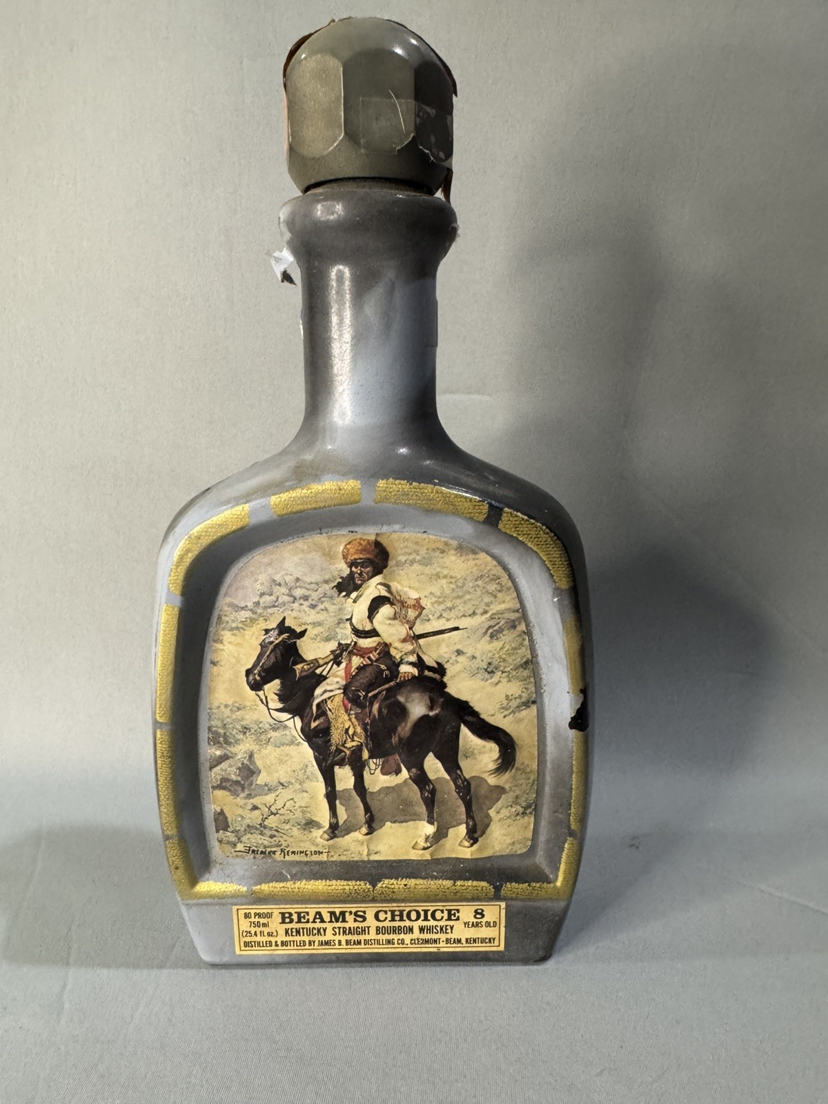 Jim Beam ‘Beam\'s Choice’ Decanter ￼Featuring Art by Frederic Remington Vintage 