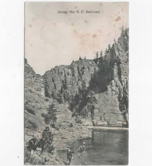 Twin Bridges Montana 1908 Along the Northern Pacific Railroad postcard