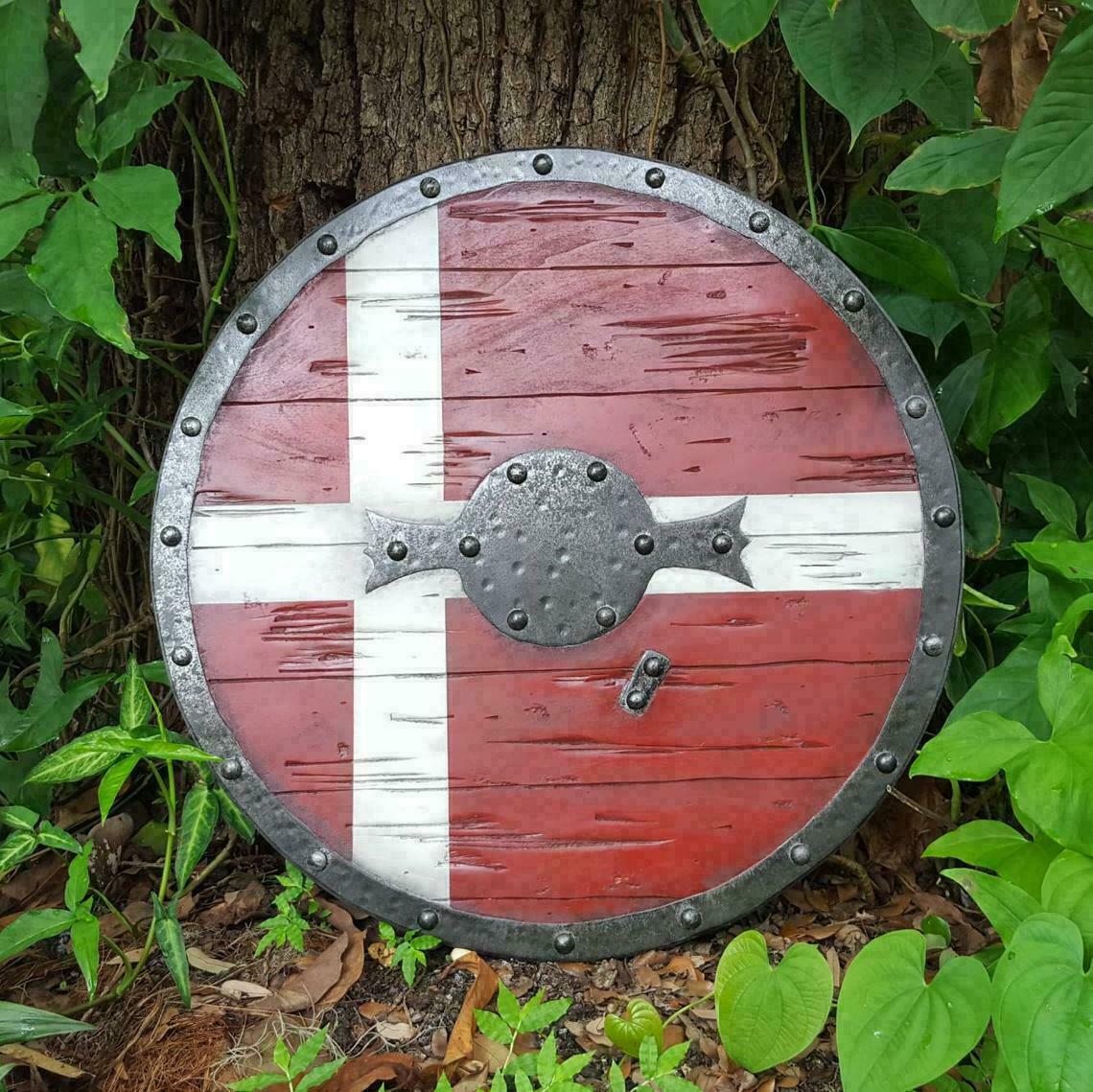 Shield Viking Battleworn Medieval Authentic Larp Wooden Norse Round 24 Denmark