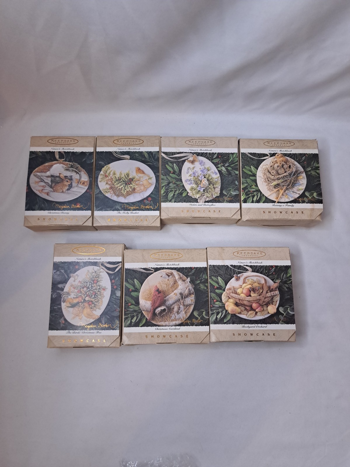 7 Hallmark Marjolein Bastin Nature's Sketchbook Showcase Keepsake Ornaments