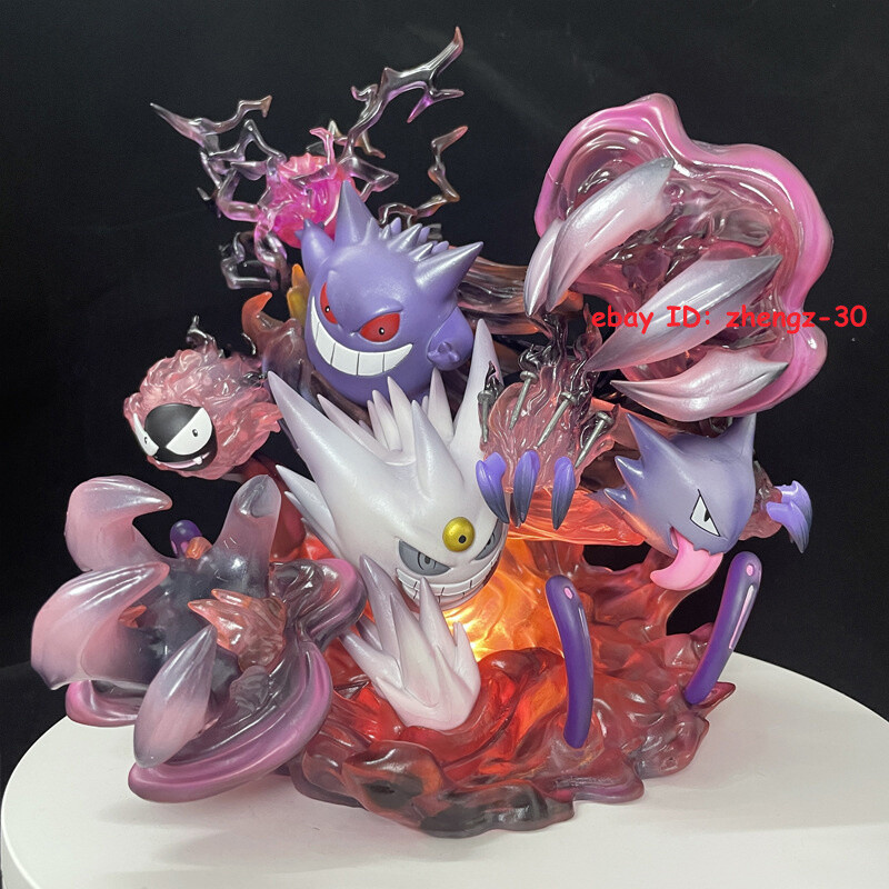 Luminous Gengar Max Evolution Statue Model Figure White Anime Figure Collection